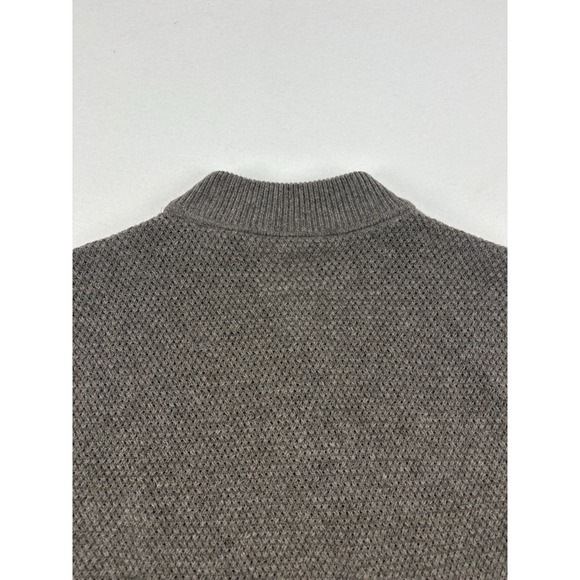 Billy Reid Sweater Merino Wool 1/4 Zip Pullover Mens Large Soft Classic Gray - Picture 8 of 11